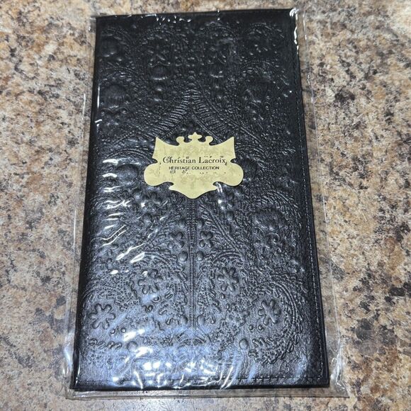 Christian Lacroix Travellers Journal Black Paseo Embossed Travel 4.5 x 8.25 - Picture 1 of 5